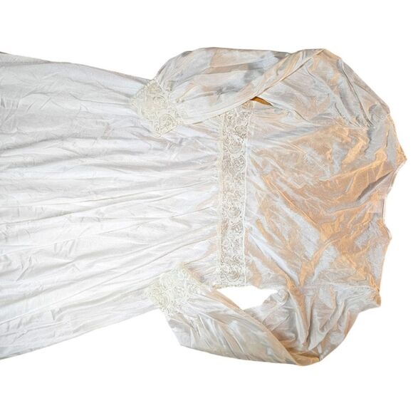 Vintage Shadow Line White Lace Robe Large - Picture 9 of 14
